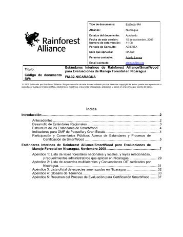 Interim Standards for Guyana - Rainforest Alliance