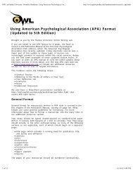 Using American Psychological Association (APA) Format