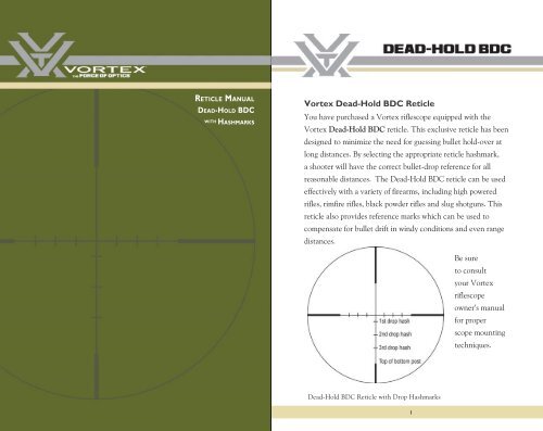 Vortex Dead-Hold BDC Reticle - Vortex Optics