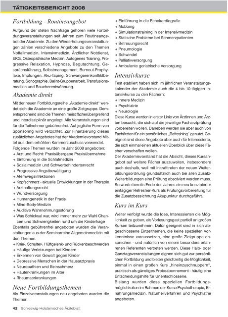 Schleswig-Holsteinisches Ärzteblatt, Ausgabe 9/2009