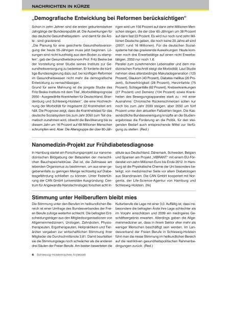 Schleswig-Holsteinisches Ärzteblatt, Ausgabe 9/2009