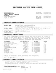 MATERIAL SAFETY DATA SHEET - Sage Products Inc.