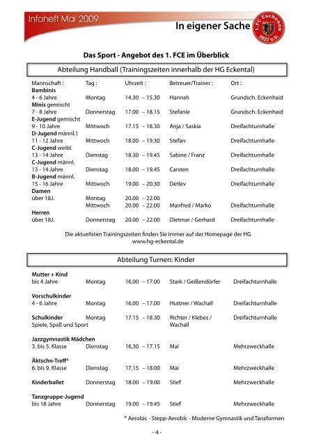 für Mitglieder! Sammeln Sie Punkte mit dem - 1. FC Eschenau 1927 eV