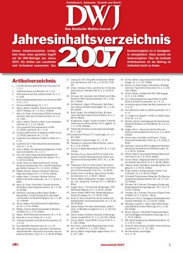 Jahresinhaltsverzeichnis - DWJ