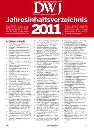 Jahresinhaltsverzeichnis - DWJ