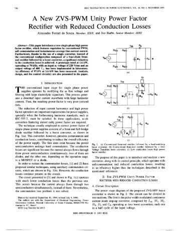 A new ZVS-PWM unity power factor rectifier with reduced ... - Ivo Barbi