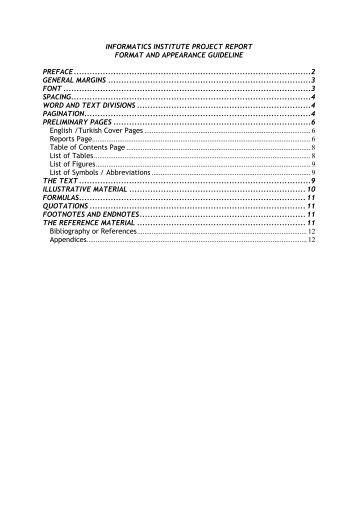 Project Report Format - METU