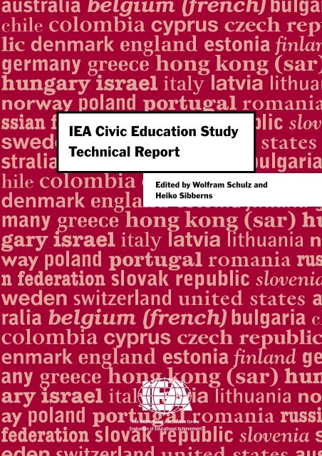 IEA Civic Education Study. Technical Report. Amsterdam - ACER