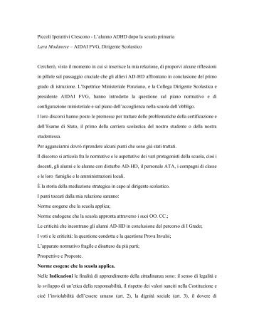 Piccoli Iperattivi Crescono. L'alunno ADHD dopo la scuola ... - Aidai