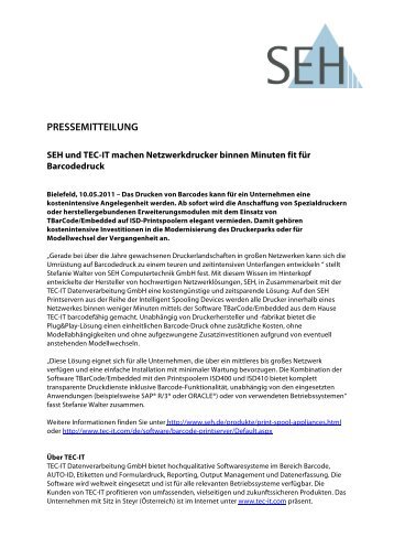 PRESSEMITTEILUNG - SEH Computertechnik GmbH