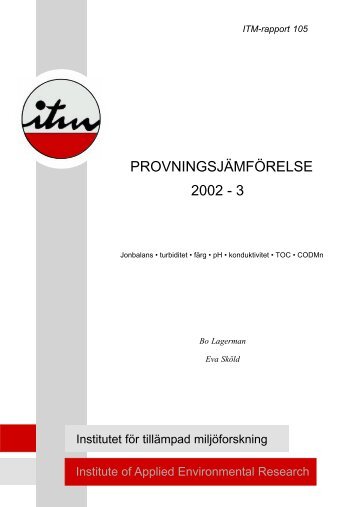 PROVNINGSJÃMFÃRELSE 2002 - 3 - ITM