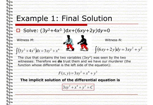 The Murder Mystery Method to Solve Exact Differential Equations