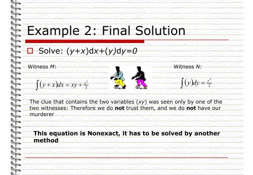 The Murder Mystery Method to Solve Exact Differential Equations