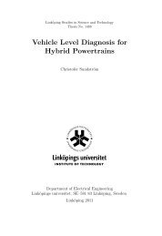 Vehicle Level Diagnosis for Hybrid Powertrains - LinkÃ¶ping University