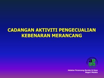 Inisiatif 7 : Cadangan Aktiviti Pengecualian Kebenaran Merancang