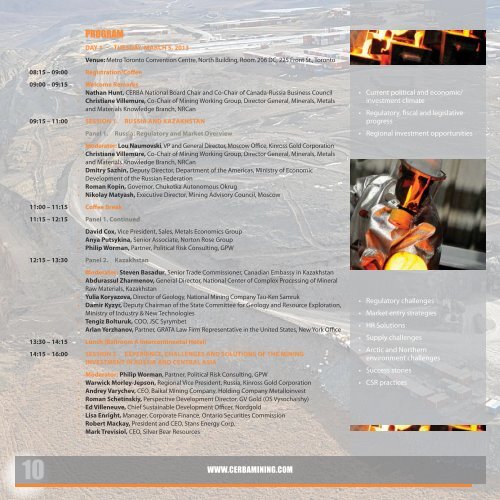 CERBA RussiA And EuRAsiA Mining ConfEREnCE - Canada ...