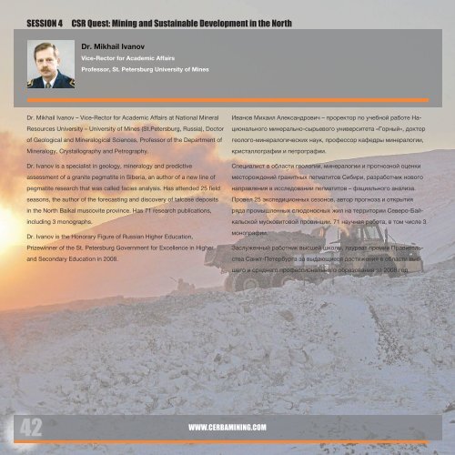 CERBA RussiA And EuRAsiA Mining ConfEREnCE - Canada ...