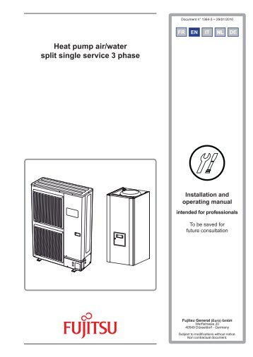 Heat pump air/water split single service 3 phase