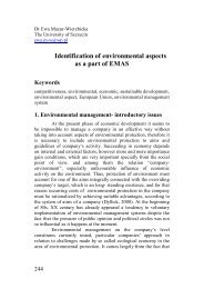 Identification of environmental aspects as a part of EMAS