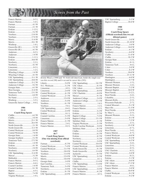 Scores from the Past - Lander University