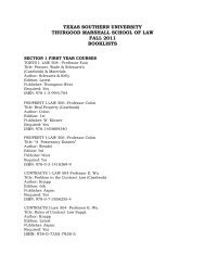Fall 2011 Book List - Thurgood Marshall School of Law