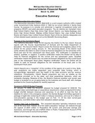 Executive Summary - Metropolitan Education District