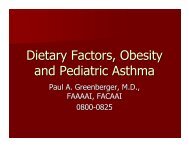 Dietary Factors, Obesity and Pediatric Asthma - World Allergy ...