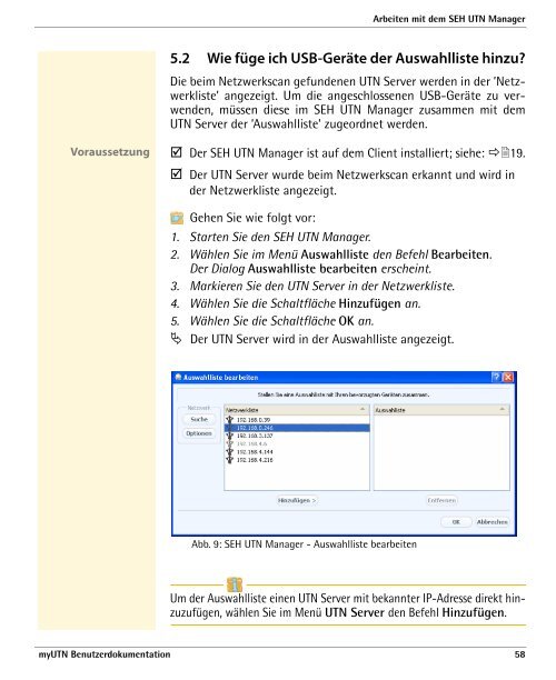 myUTN Benutzerdokumentation - SEH Computertechnik GmbH