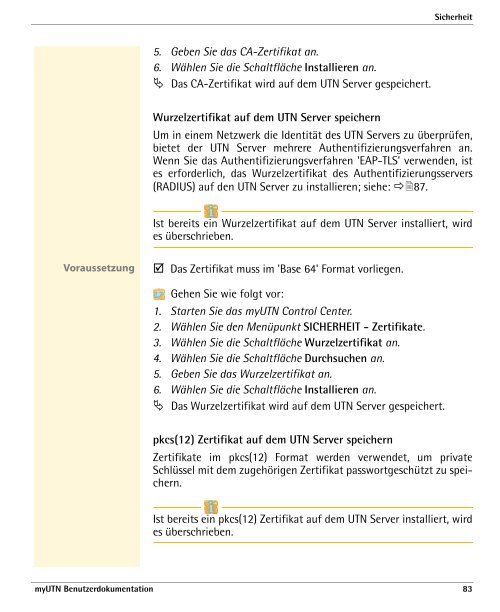 myUTN Benutzerdokumentation - SEH Computertechnik GmbH