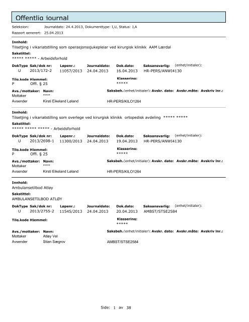 Offentleg journal 04 24 2013.pdf - Helse FÃ¸rde