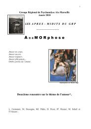 A n a M O R p h o s e - groupe rÃ©gional de psychanalyse