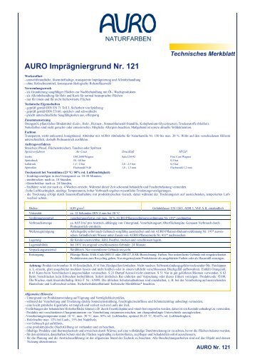 Technisches Merkblatt - AURO Kubelka Naturfarben