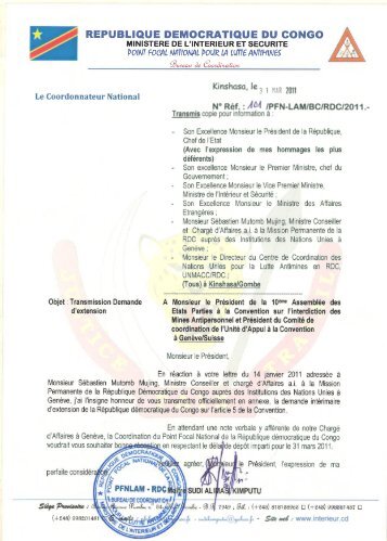 point focal national de lutte antimines - AP Mine Ban Convention