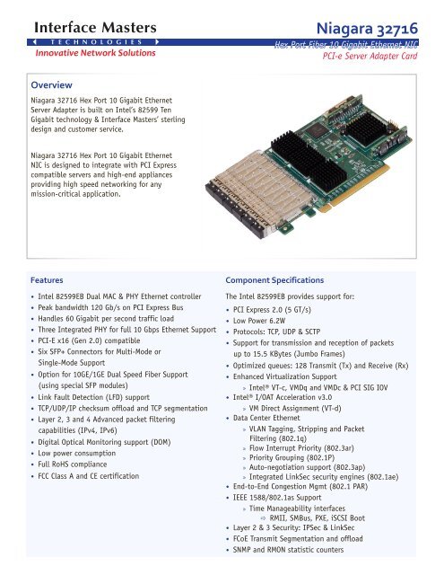 Niagara 32716 Datasheet