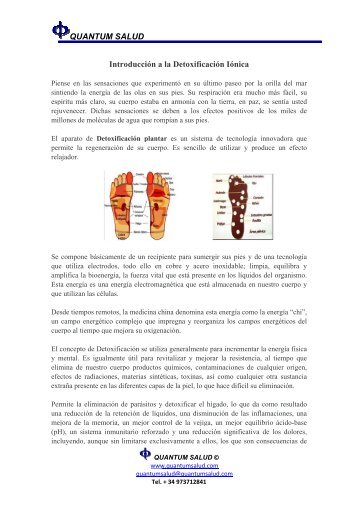 QUANT TUM SAL Introd LUD ducciÃ³n a a la Detox ... - Quantum Salud