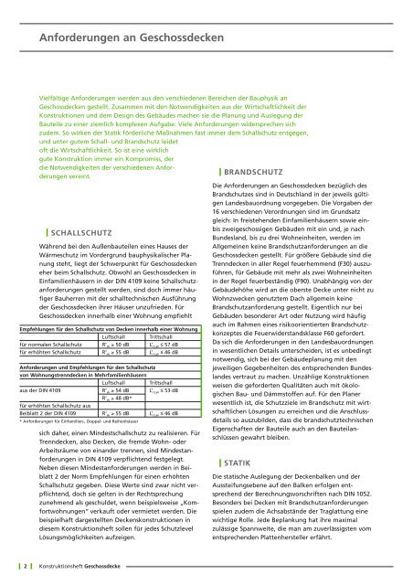 Konstruktionsheft Geschossdecke - Tepore