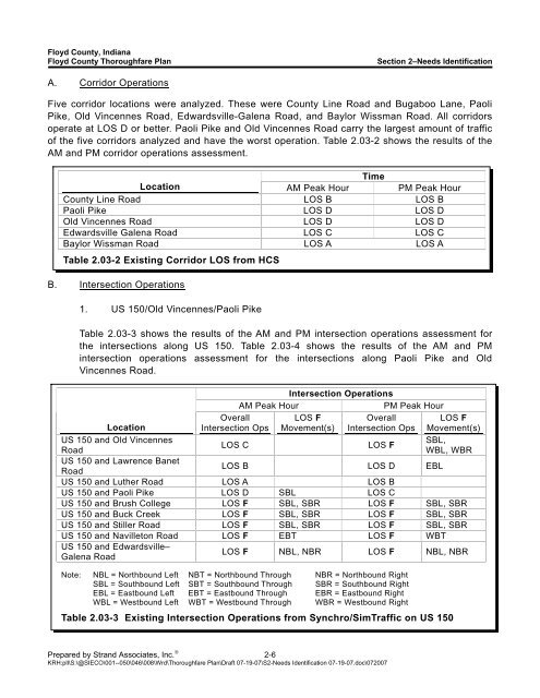 Floyd County Thoroughfare Plan - Floyd County Indiana - State of ...