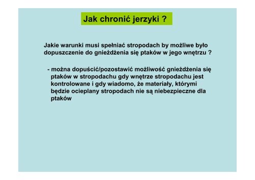 Zasady ochrony ptaków zasiedlających obiekty ... - Czysta Bydgoszcz