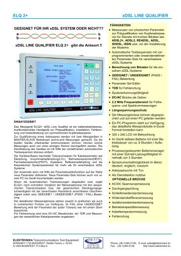 Datenblatt (pdf Datei) - Elektronika.hu