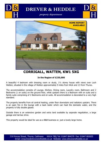 corrigall, watten, kw1 5xg - Drever & Heddle