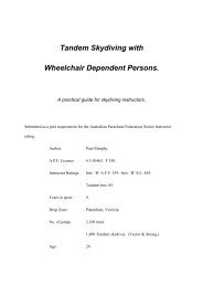 Tandem Skydiving with Wheelchair Dependent Persons. - United ...