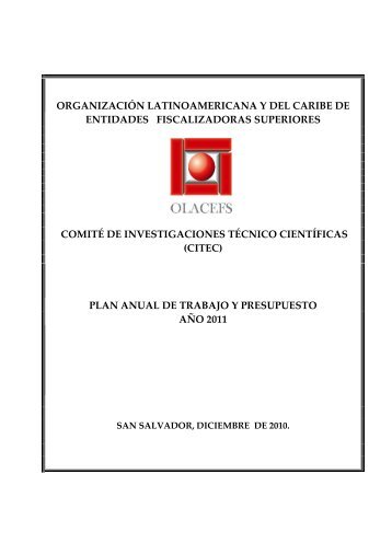 Plan de trabajo 2011 - olacefs