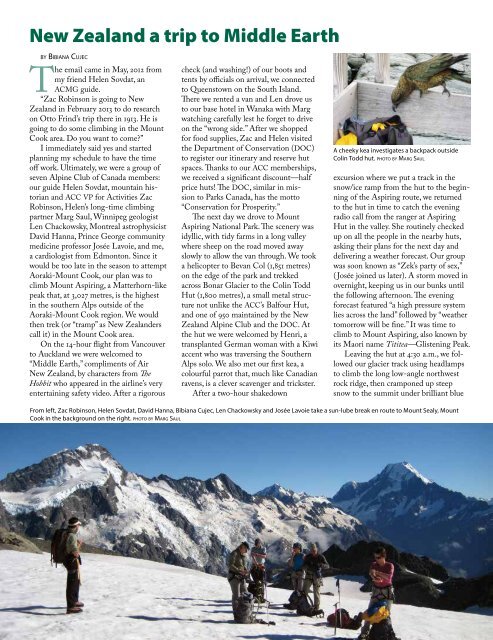 Summer 2013 Gazette - The Alpine Club of Canada