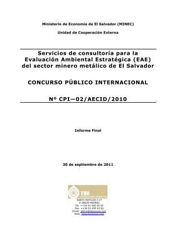 + EvaluaciÃ³n Ambiental EstratÃ©gica del sector minero metÃ¡lico de