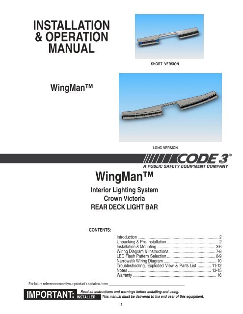 WingMan Installation Guide for Crown Victoria - Code 3 Public ...