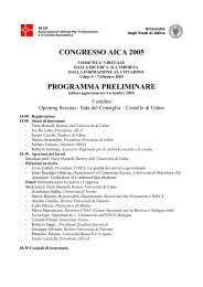 CONGRESSO AICA 2005 PROGRAMMA PRELIMINARE - descrittiva