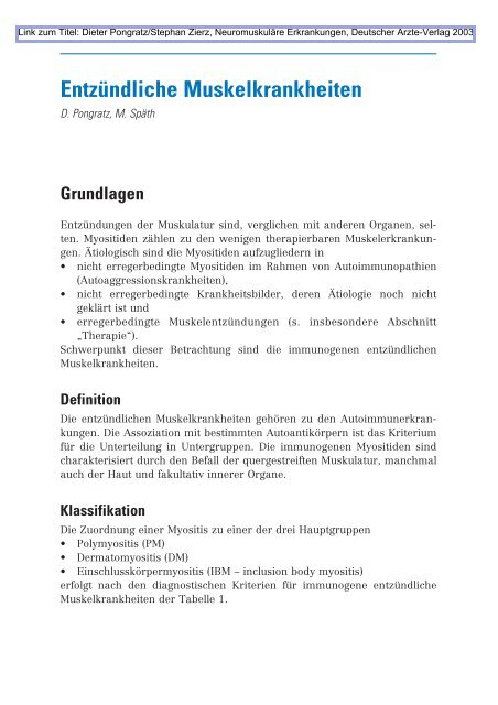 Dieter Pongratz/Stephan Zierz - Deutscher Ärzte-Verlag
