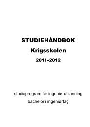 STUDIEHÃNDBOK Krigsskolen - HÃ¸gskolene i Forsvaret