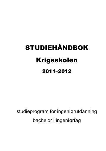 STUDIEHÃNDBOK Krigsskolen - HÃ¸gskolene i Forsvaret