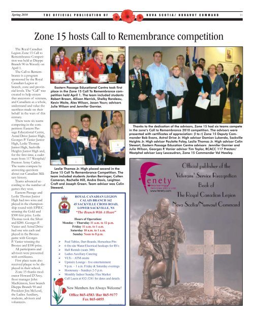 A prayer for a brave Canadian is reprinted on Page 13 ... - Royal ...